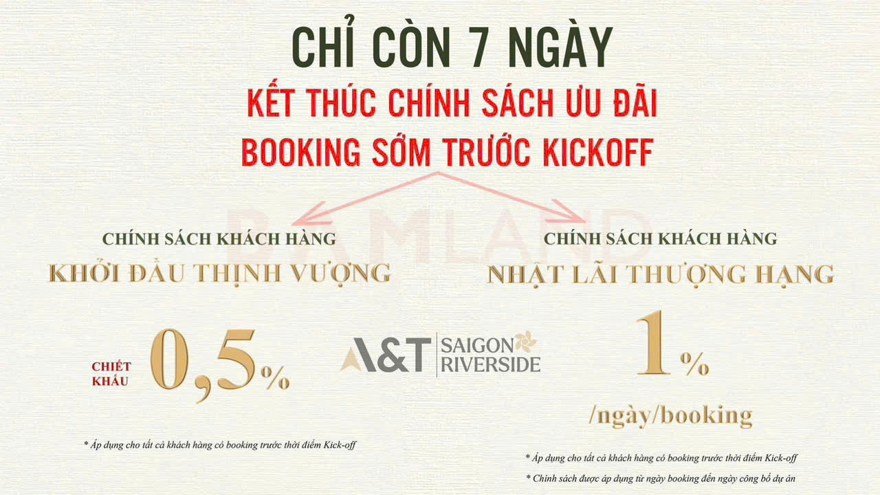 ⏰ A&T Saigon Riverside | Chỉ Còn 7 Ngày – Kết Thúc Ưu Đãi Đặc Biệt Booking Sớm Trước Kick-off 1 7b006243 d8aa 480a 9ab2 422f4e35a607